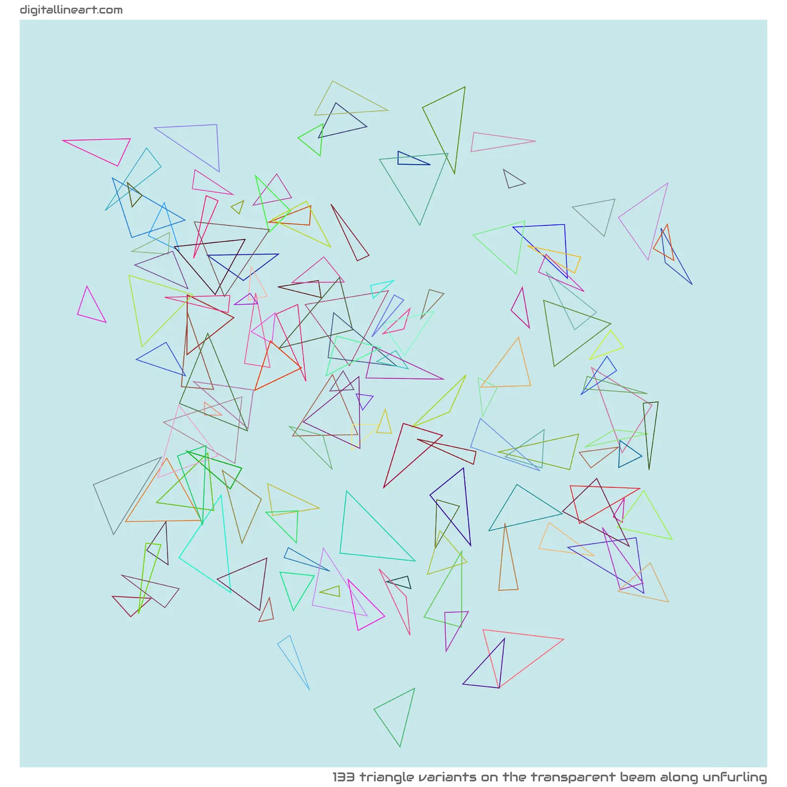 The Transparent Beam along Unfurling — 133 triangle variants