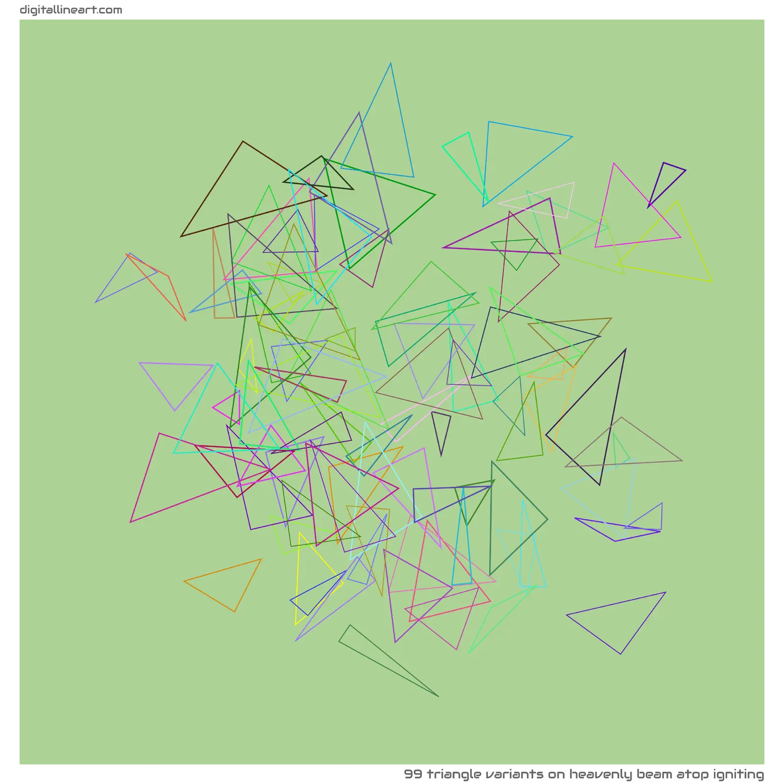 Heavenly Beam atop Igniting — 99 triangle variants