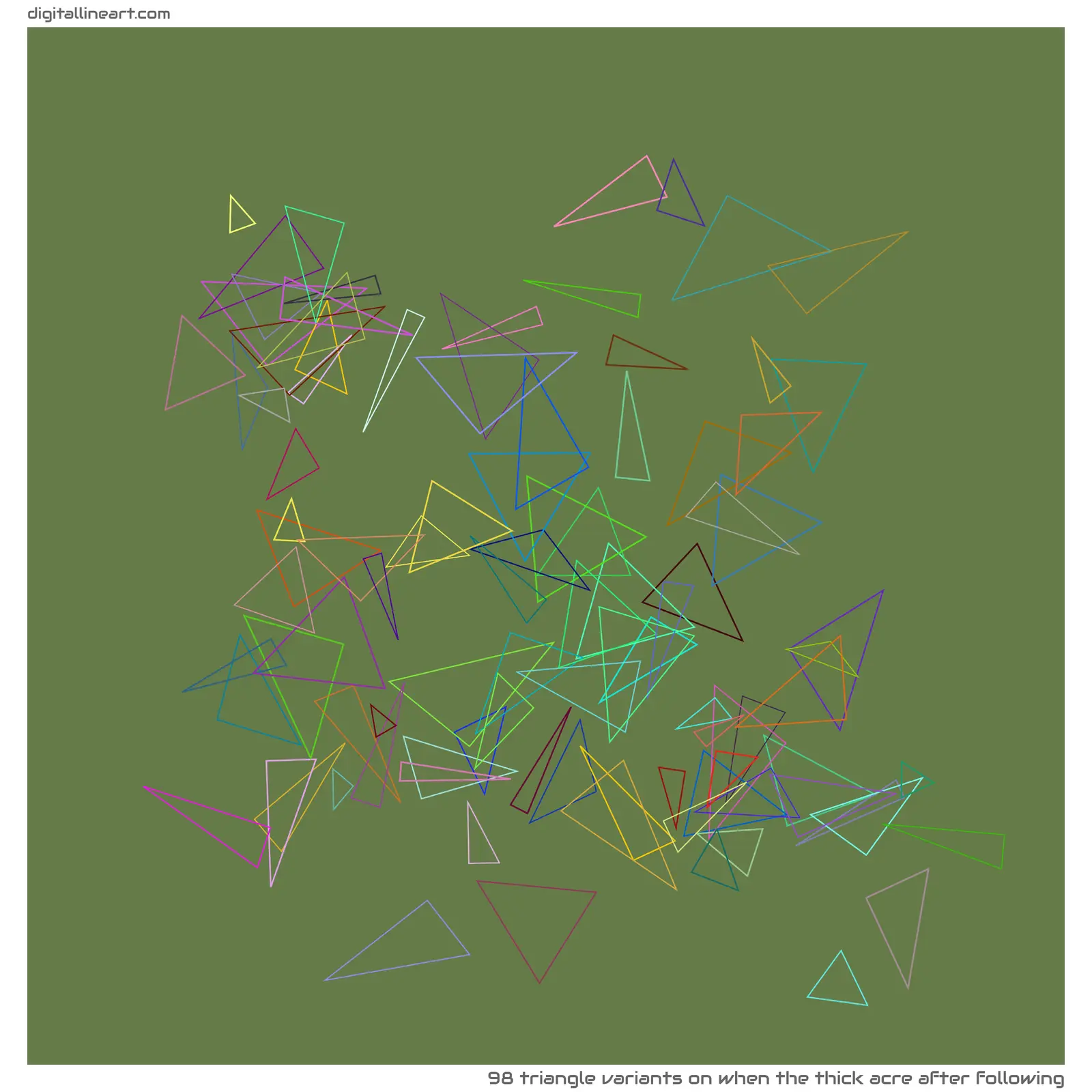 When the Thick Acre after Following — 98 triangle variants