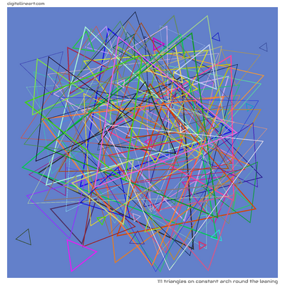 111 Triangles in Constant Arch round the Leaning