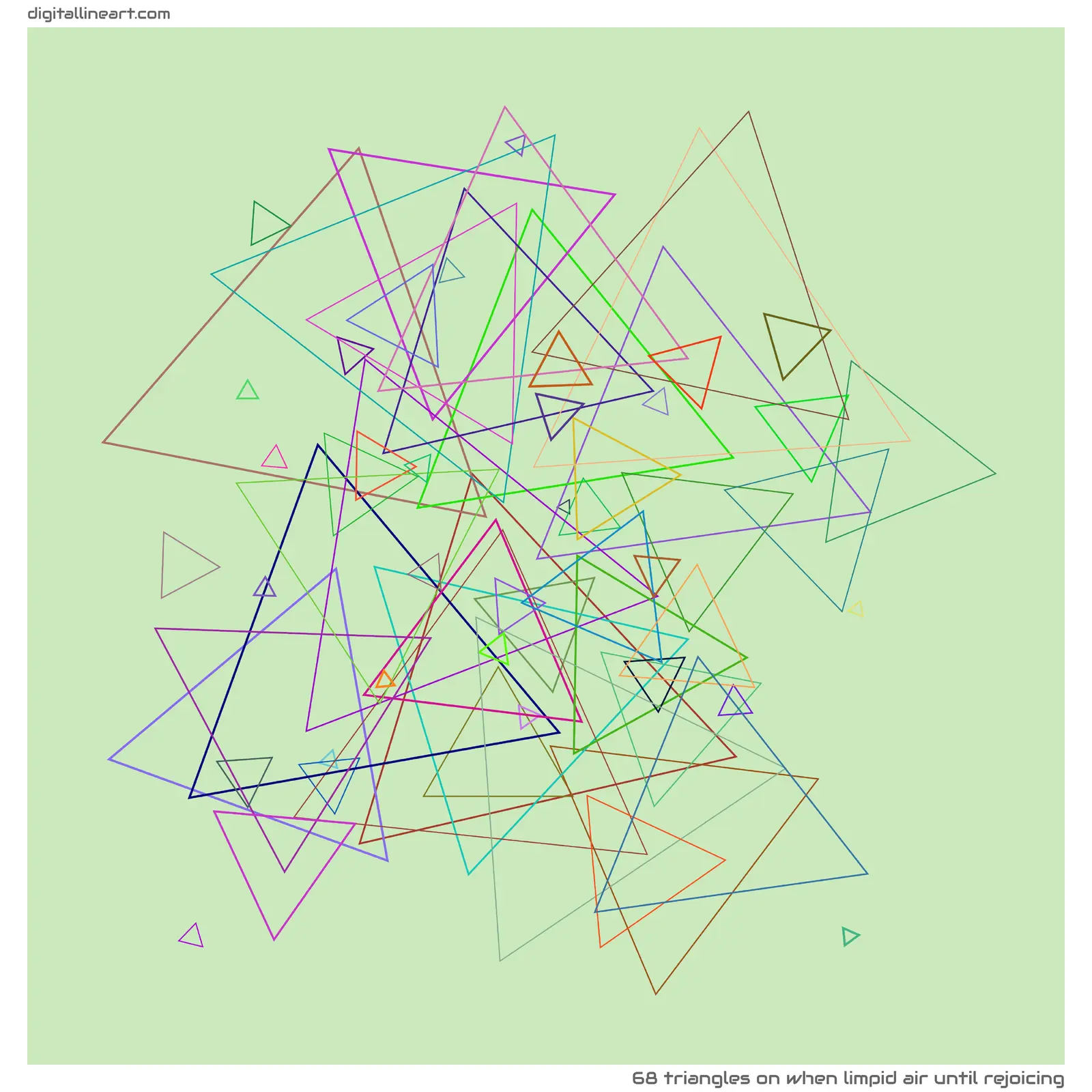 When Limpid Air until Rejoicing — 68 triangles
