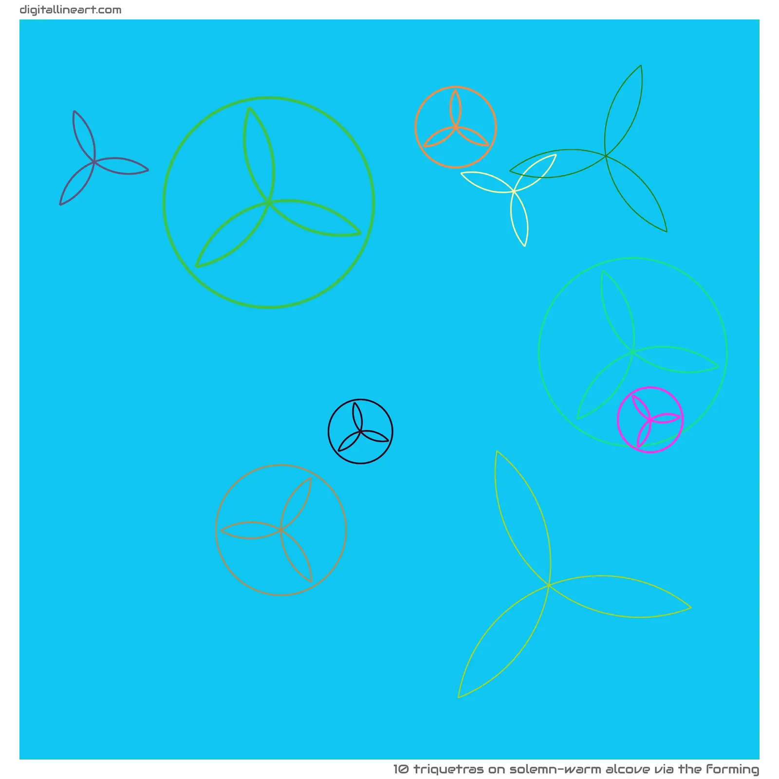 Solemn-warm Alcove via the Forming — 10 triquetras