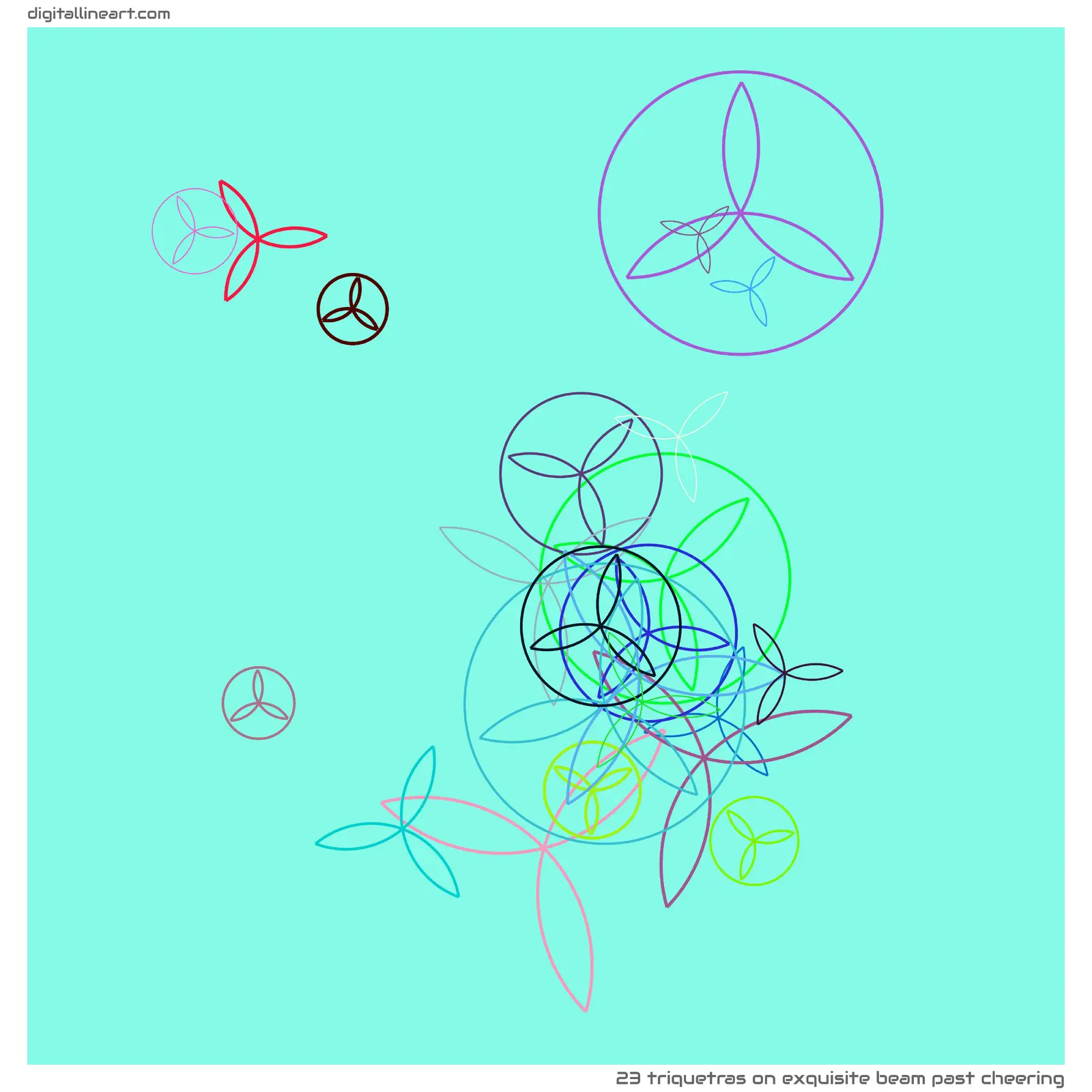 Exquisite Beam past Cheering — 23 triquetras