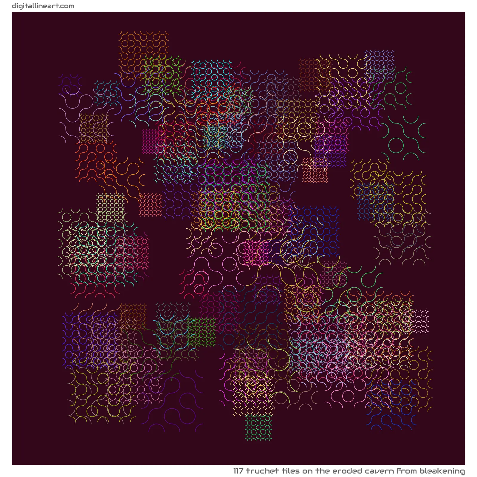 The Eroded Cavern from Bleakening — 117 Truchet tiles