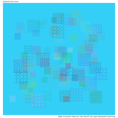 The Bluff of Calm beneath Setting — 100 Truchet tiles