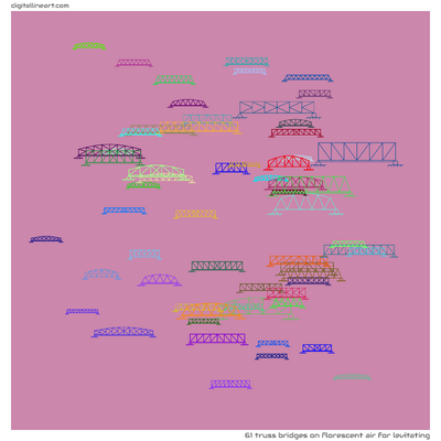 Florescent Air for Levitating — 61 truss bridges