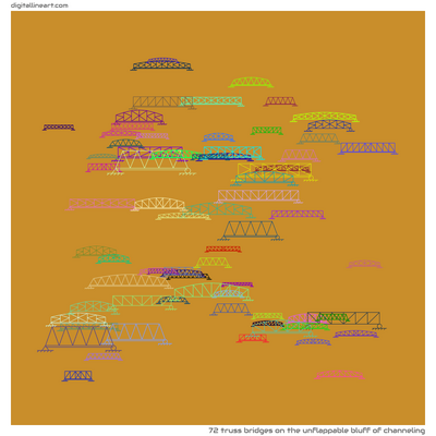 The Unflappable Bluff of Channeling — 72 truss bridges