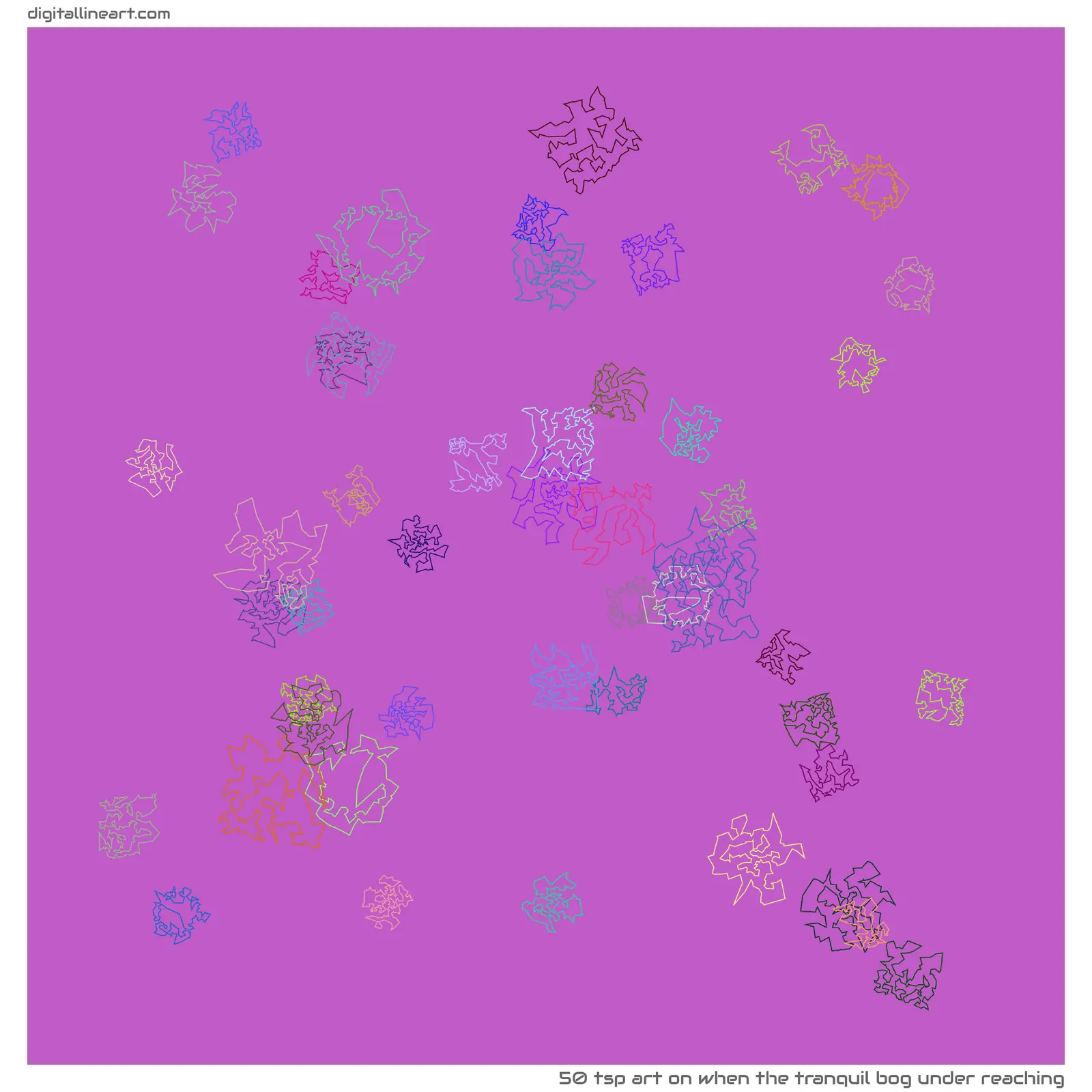 When the Tranquil Bog under Reaching — TSP Art, 50 elements