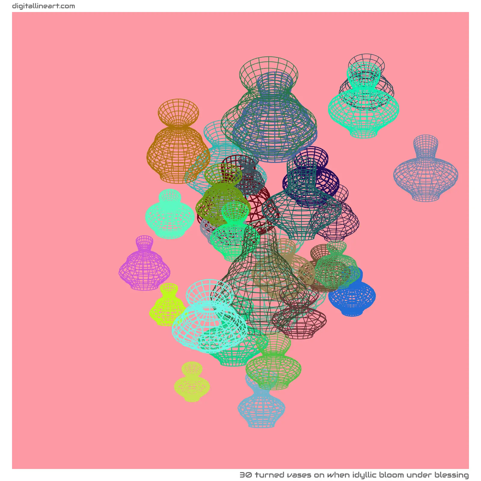 When Idyllic Bloom under Blessing — 30 turned vases