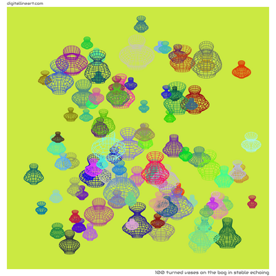 The Bog in Stable Echoing — 100 turned vases