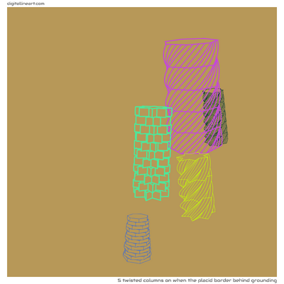 When the Placid Border behind Grounding — 5 twisted columns