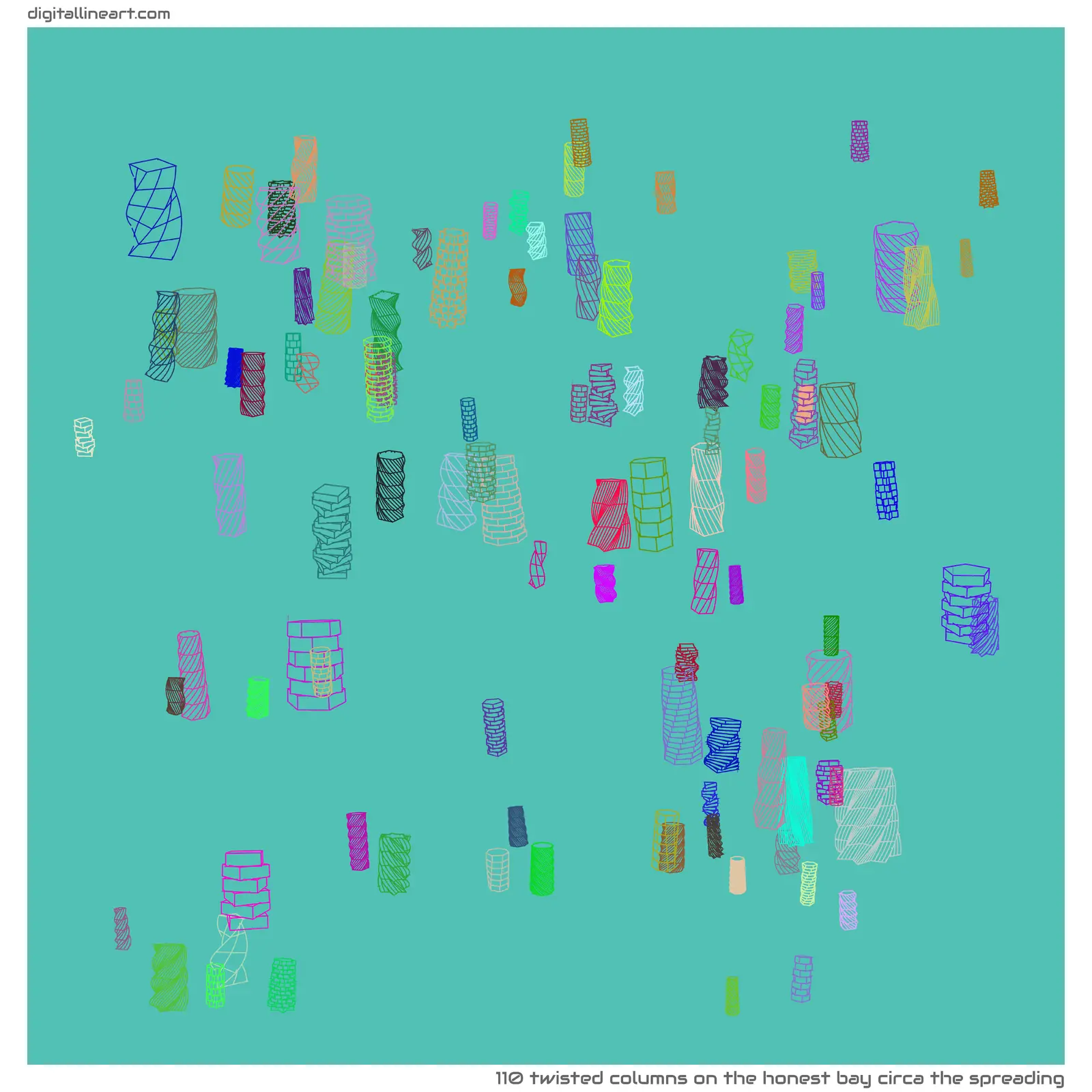 The Honest Bay circa the Spreading — 110 twisted columns
