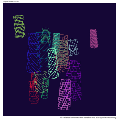 Harsh Cave alongside Relenting — 16 twisted columns