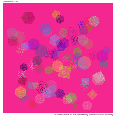 The Forbearing Border without Forming — 75 ulam spirals