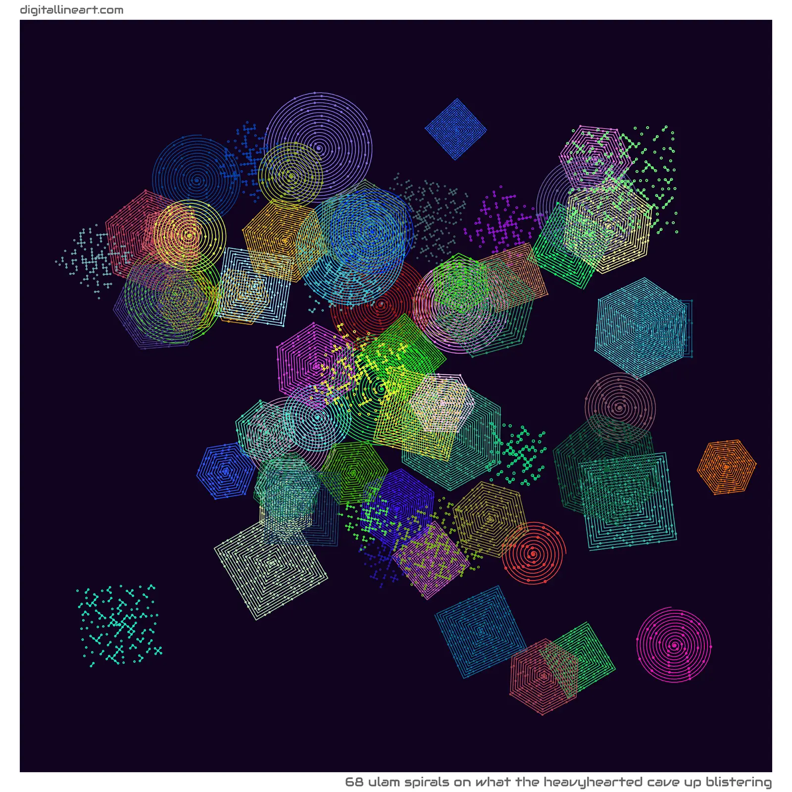 What the Heavyhearted Cave up Blistering — 68 ulam spirals