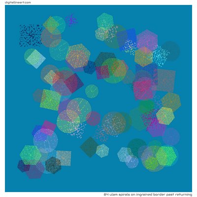 Ingrained Border past Returning — 84 ulam spirals