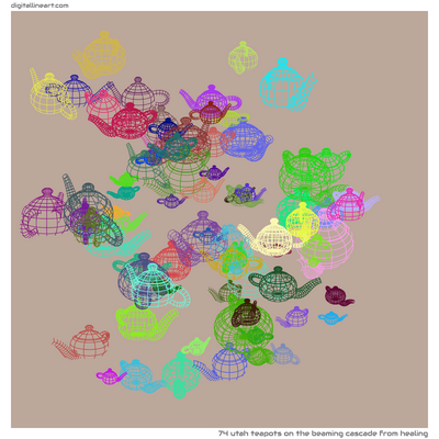 The Beaming Cascade from Healing — 74 utah teapots