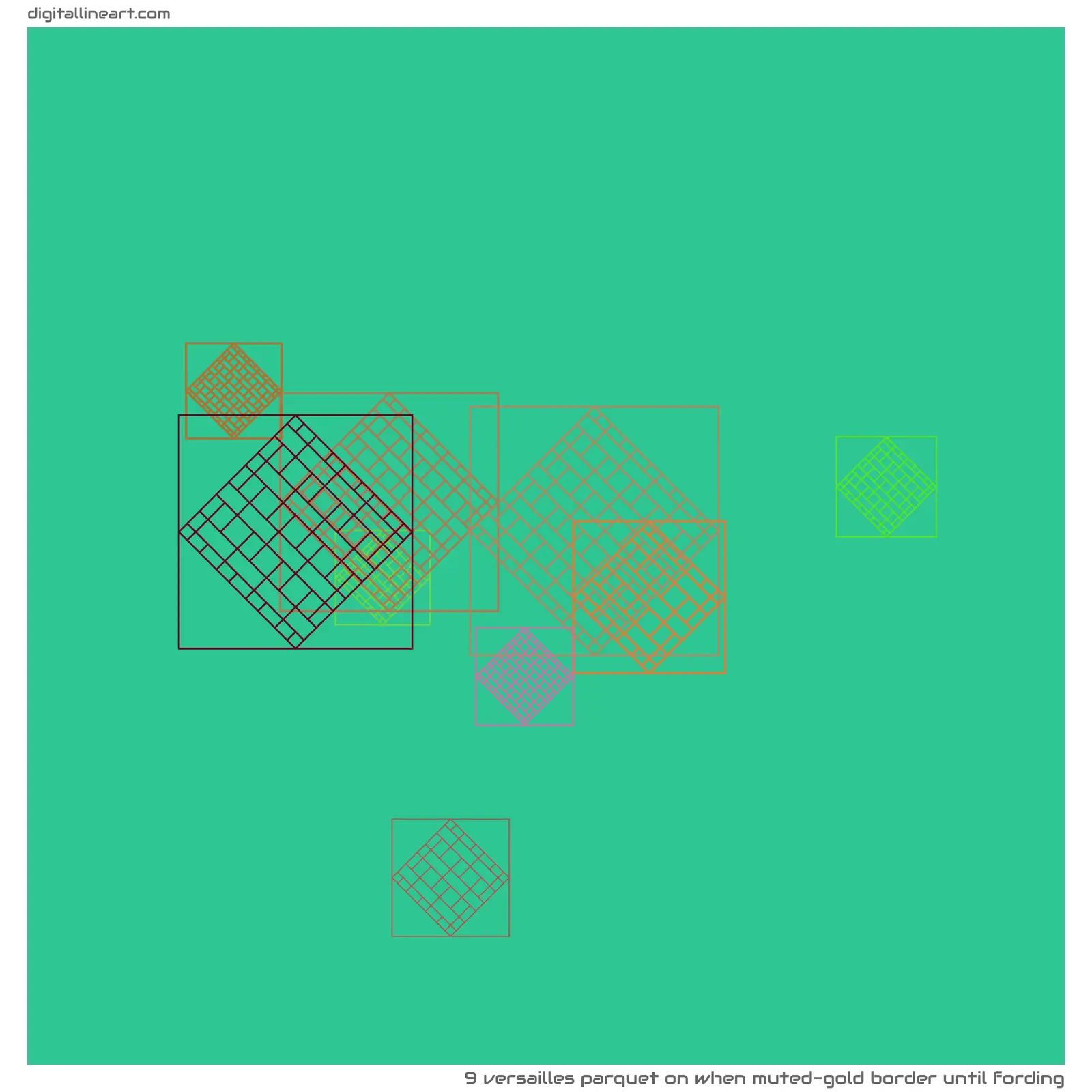 When Muted-gold Border until Fording — Versailles Parquet, 9 elements