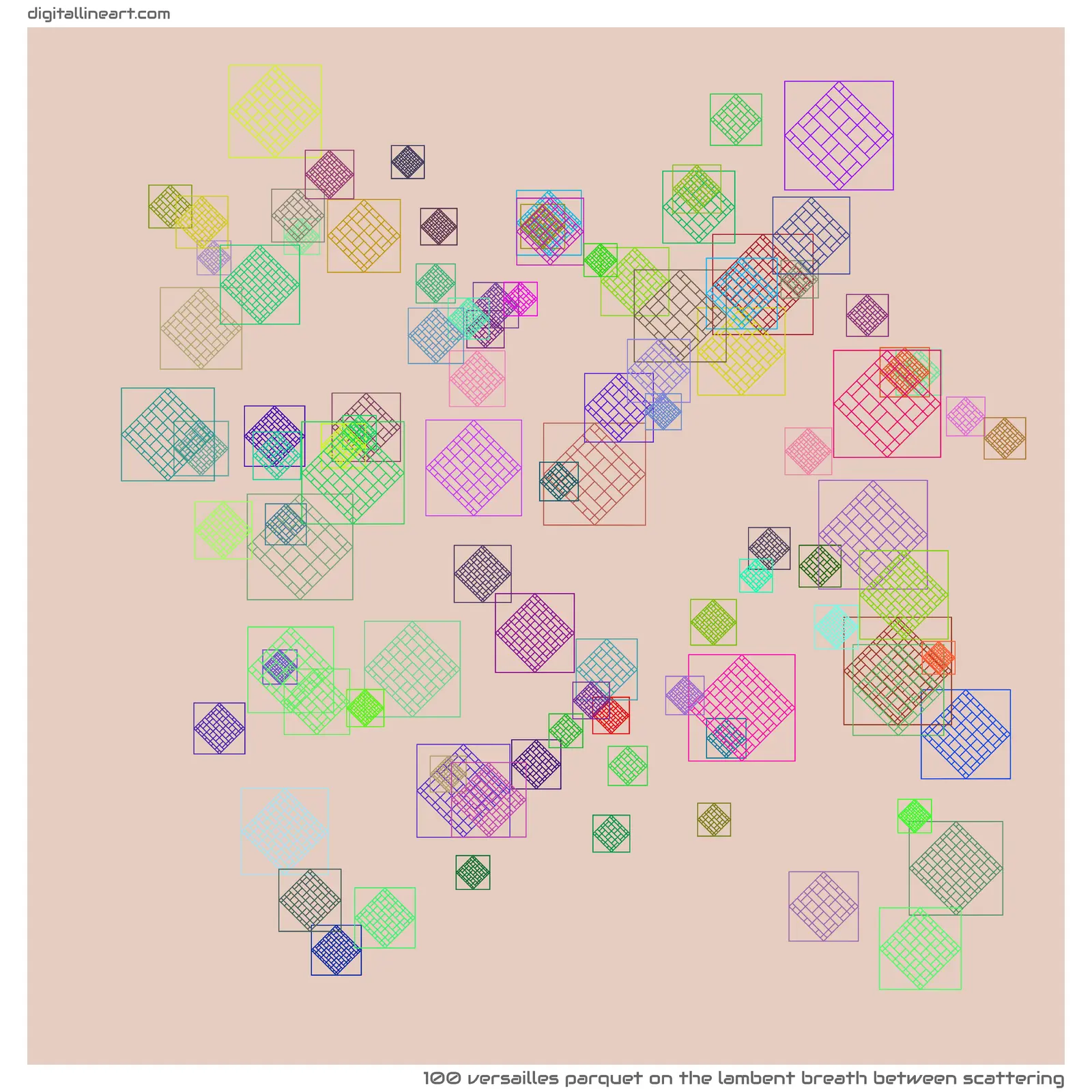 The Lambent Breath between Scattering — Versailles Parquet, 100 elements