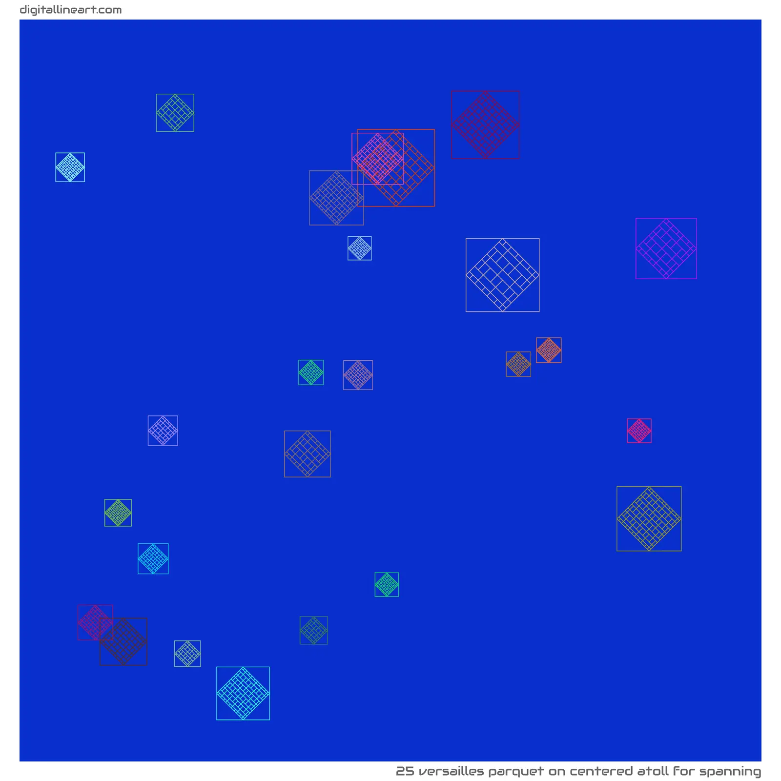 Centered Atoll for Spanning — Versailles Parquet, 25 elements