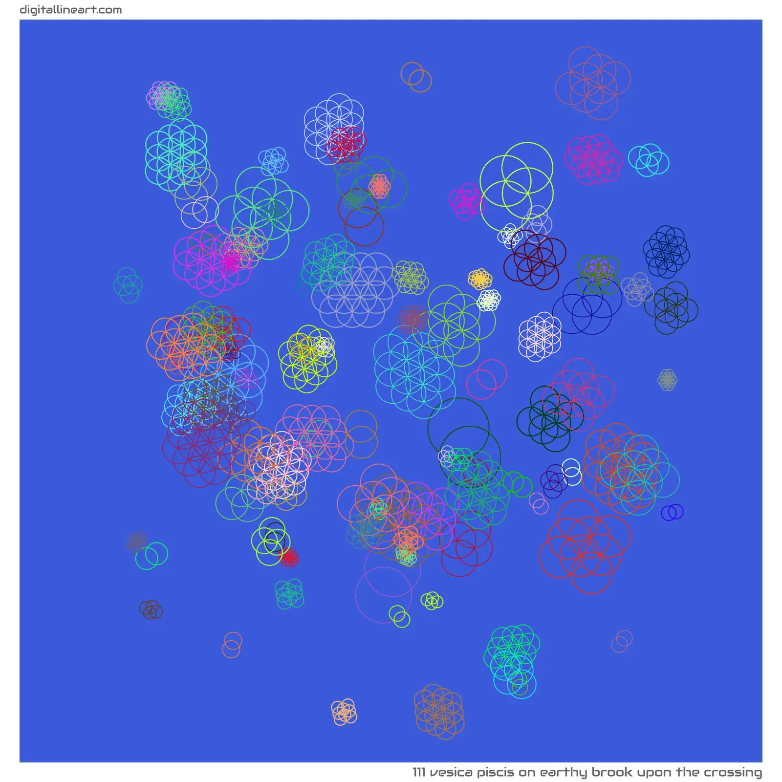 Earthy Brook upon the Crossing — Vesica Piscis, 111 elements