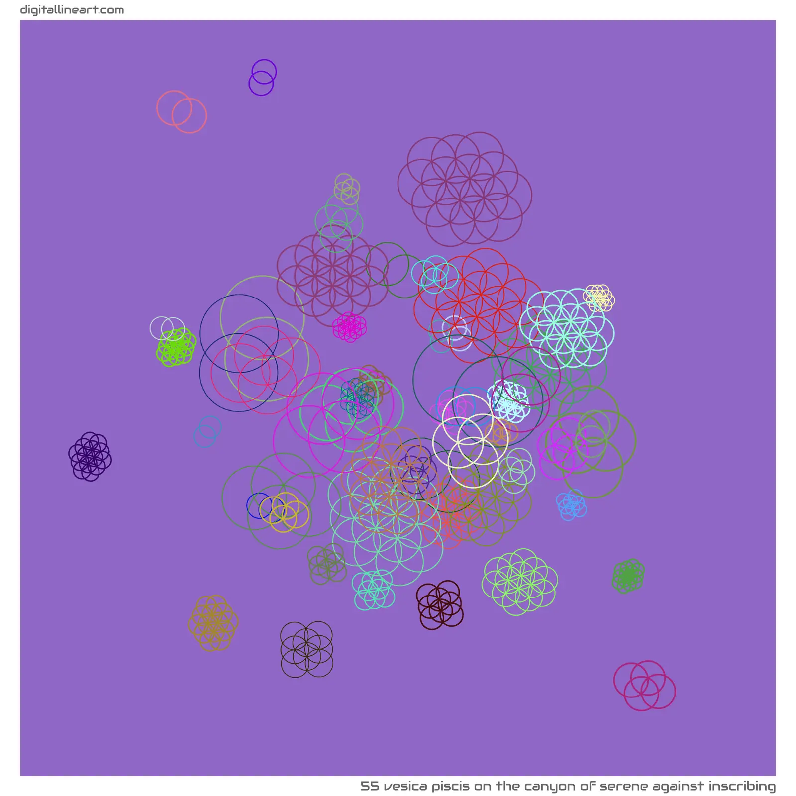 The Canyon of Serene Against Inscribing — Vesica Piscis, 55 elements