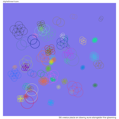 Downy Aura alongside the Gleaming — Vesica Piscis, 56 elements