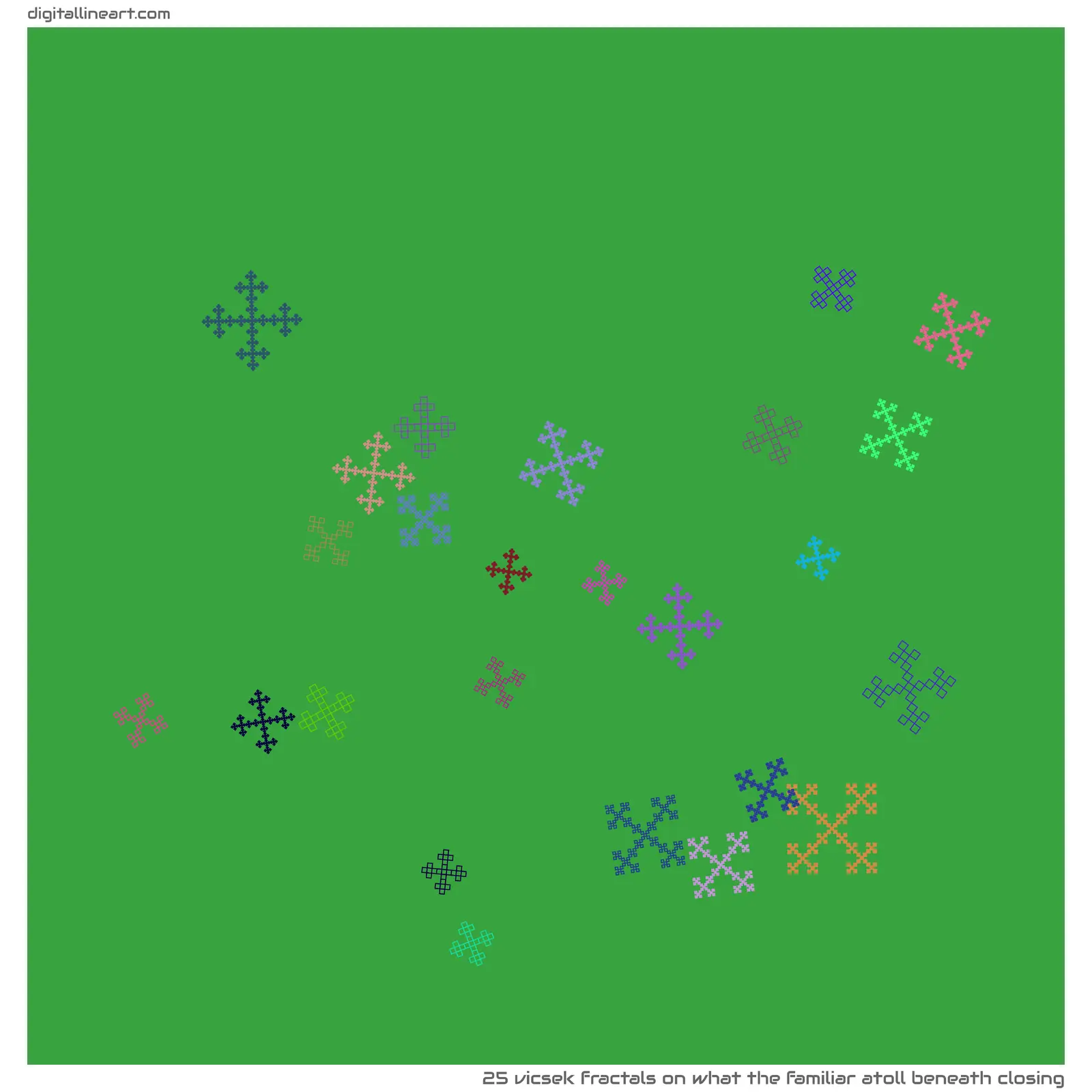 What the Familiar Atoll beneath Closing — 25 Vicsek fractals