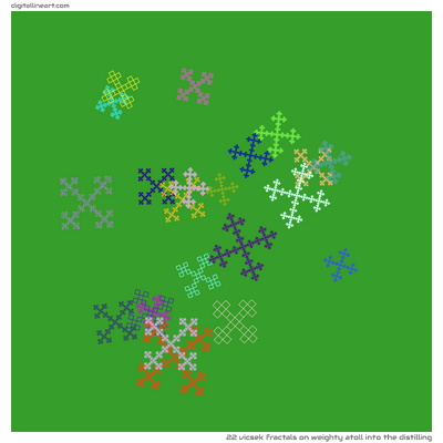 Weighty Atoll into the Distilling — 22 Vicsek fractals