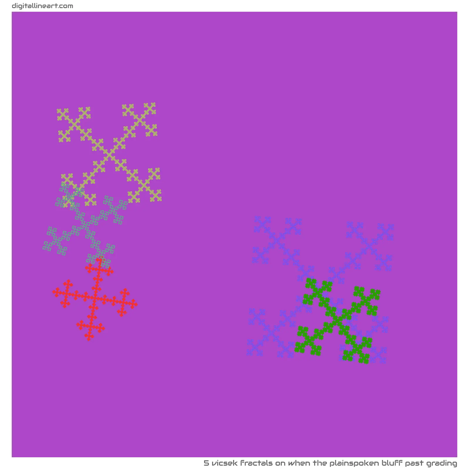 When the Plainspoken Bluff past Grading — 5 Vicsek fractals
