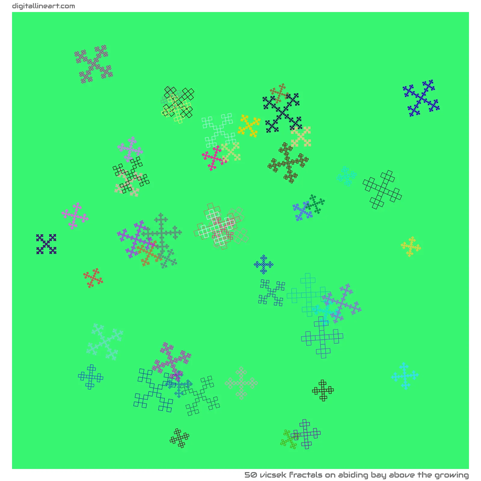 Abiding Bay above the Growing — 50 Vicsek fractals