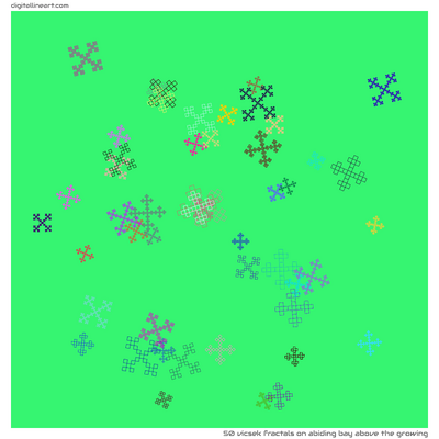 Abiding Bay above the Growing — 50 Vicsek fractals
