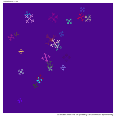 Ghastly Carbon under Splintering — 25 Vicsek fractals