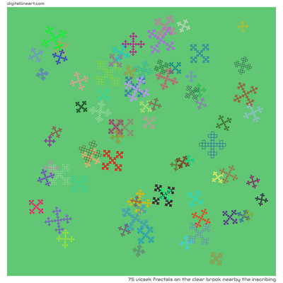 The Clear Brook nearby the Inscribing — 75 Vicsek fractals