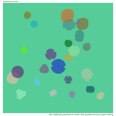 When the Ponderous Acre past Toiling — 25 voderberg spirals