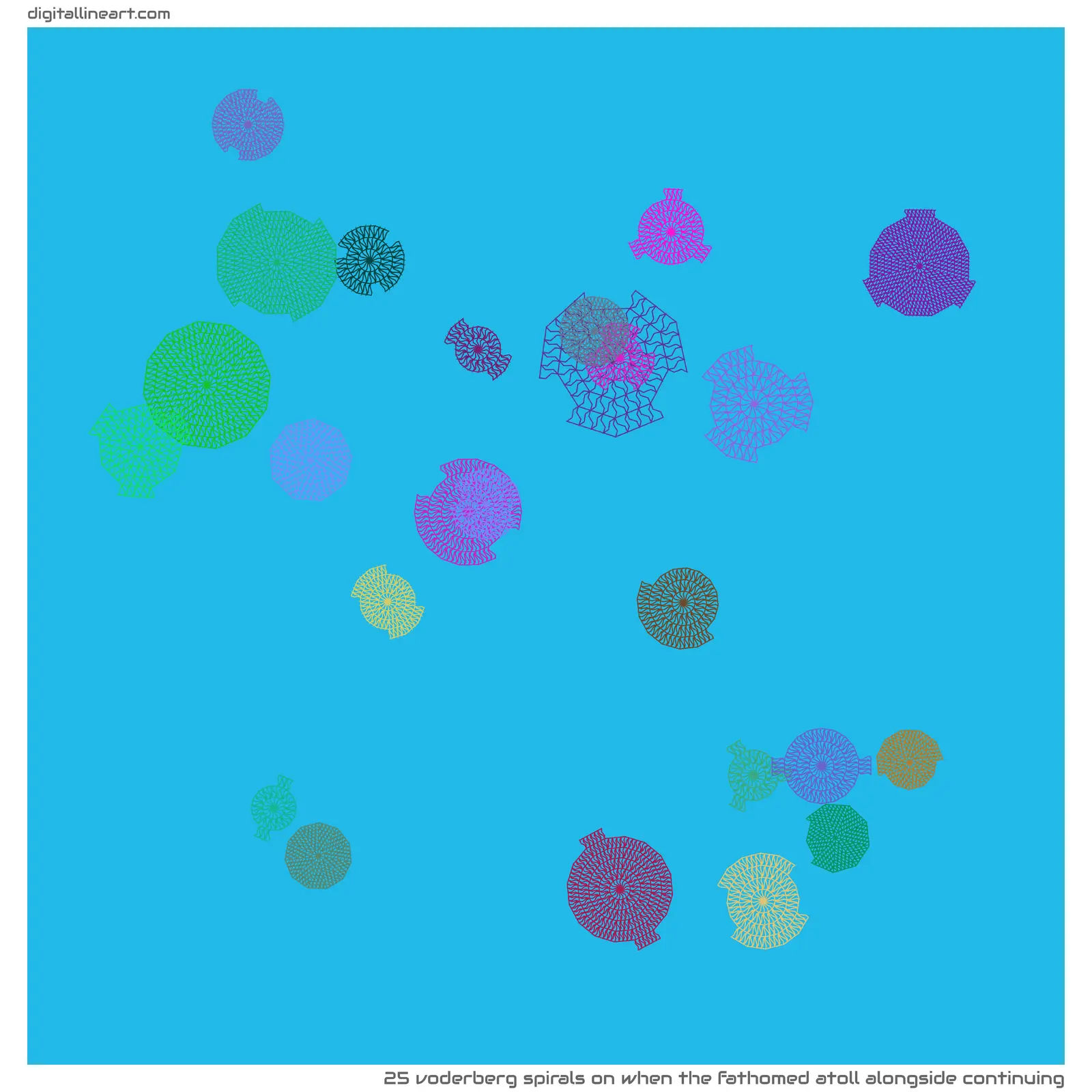 When the Fathomed Atoll alongside Continuing — 25 voderberg spirals