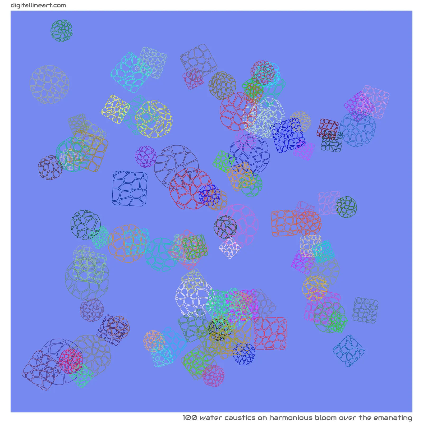 Harmonious Bloom over the Emanating — 100 water caustics