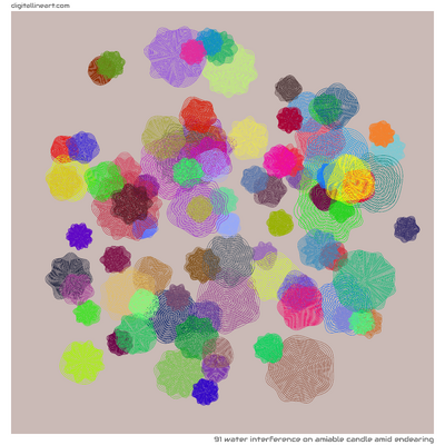 Amiable Candle amid Endearing — Water Interference, 91 elements