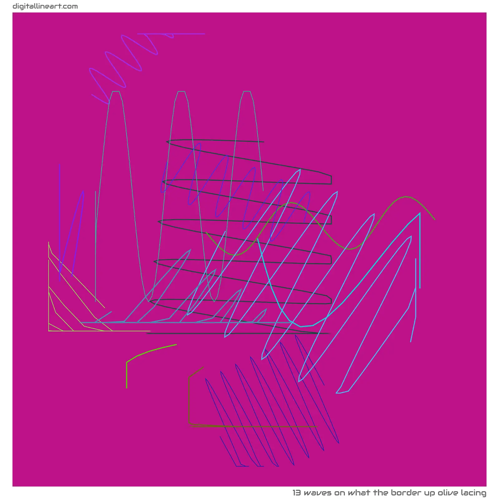 What the Border up Olive Lacing — 13 waves