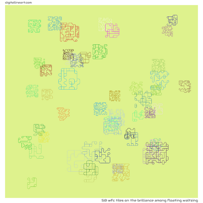 The Brilliance among Floating Waltzing — 50 WFC tiles