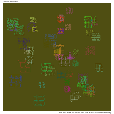The Cave Around Buried Demolishing — 50 WFC tiles
