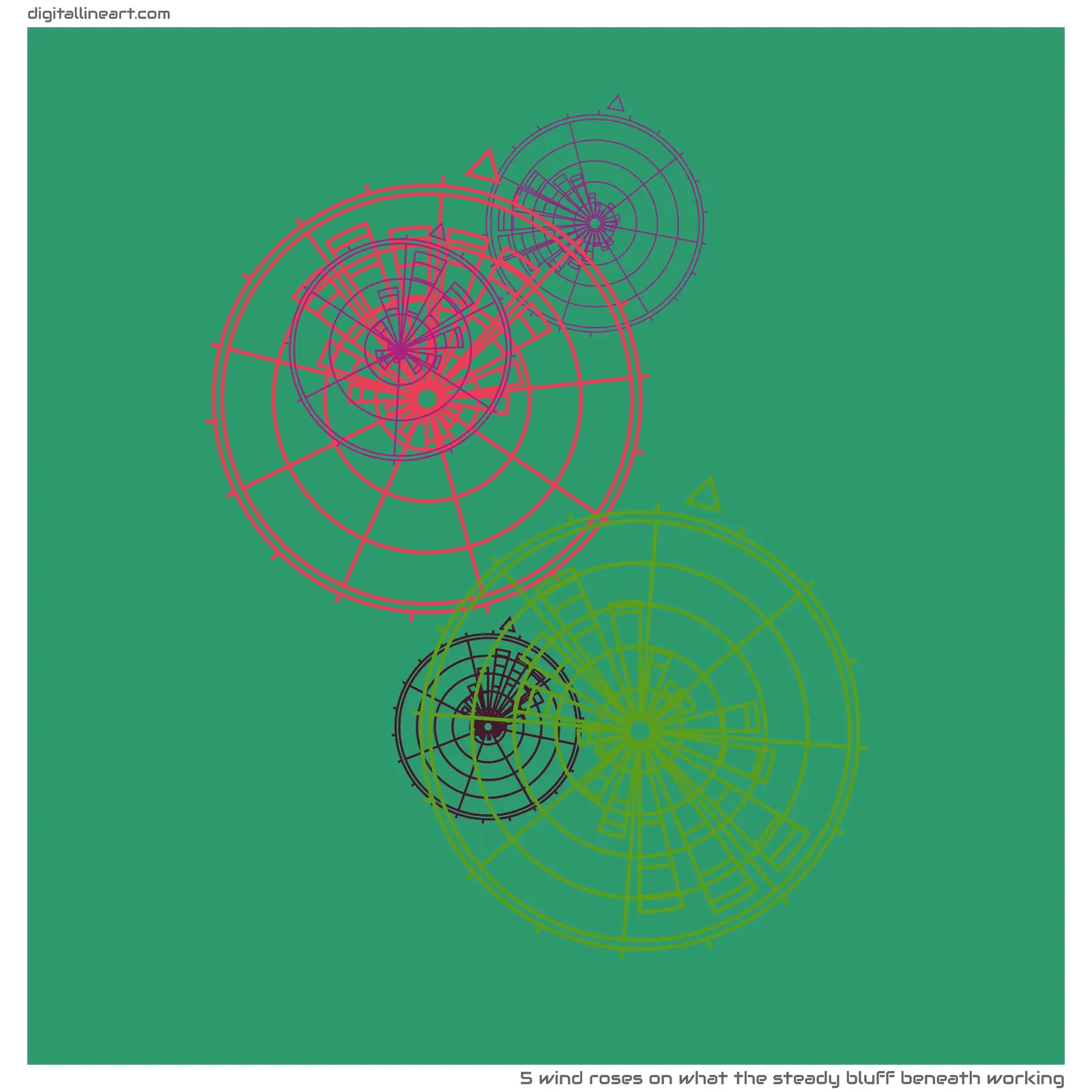 What the Steady Bluff beneath Working — 5 wind roses