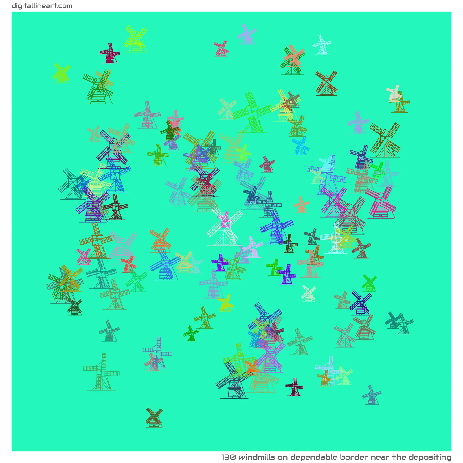 Dependable Border near the Depositing — 130 windmills