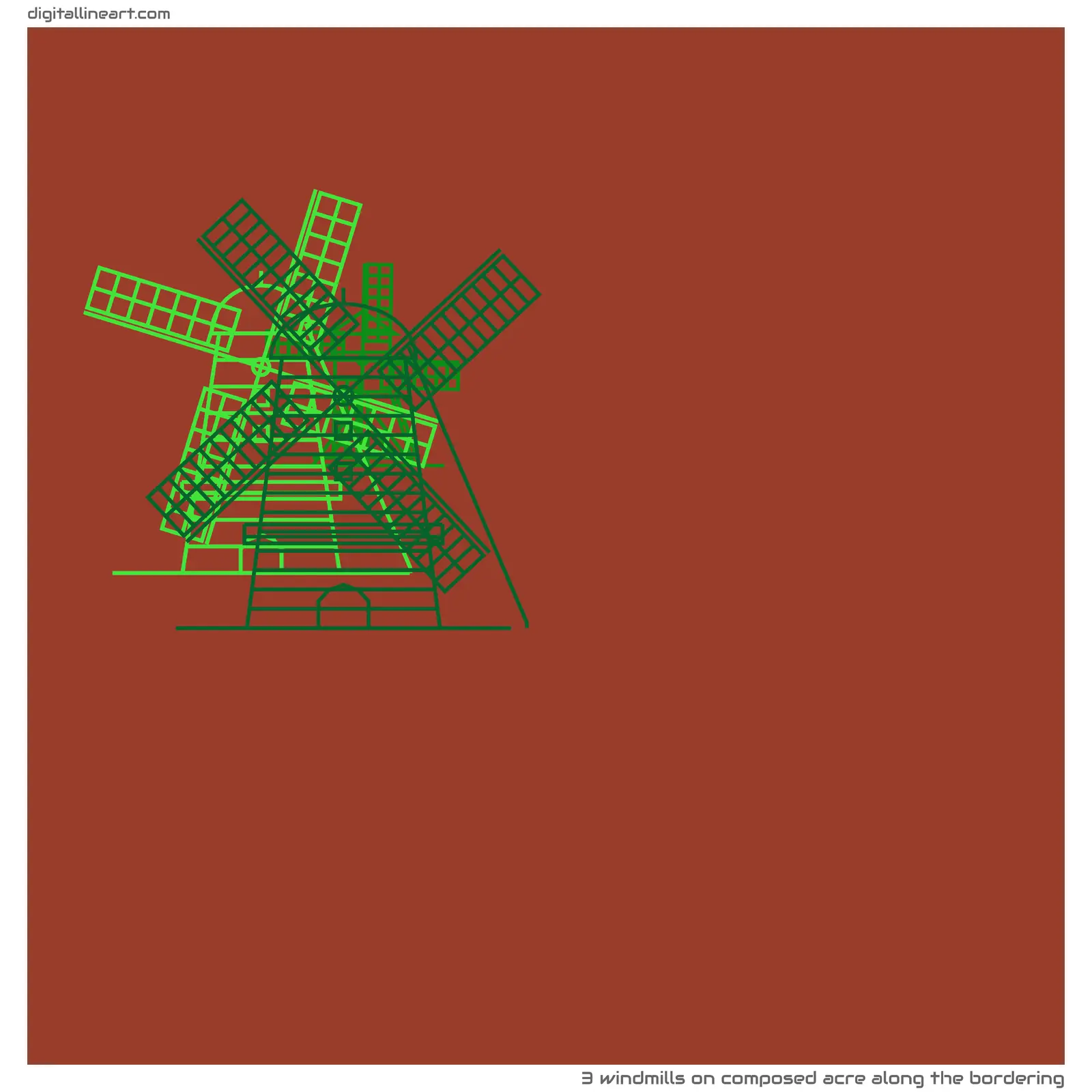 Composed Acre along the Bordering — 3 windmills