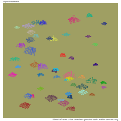 When Genuine Basin within Connecting — 50 wireframe cities