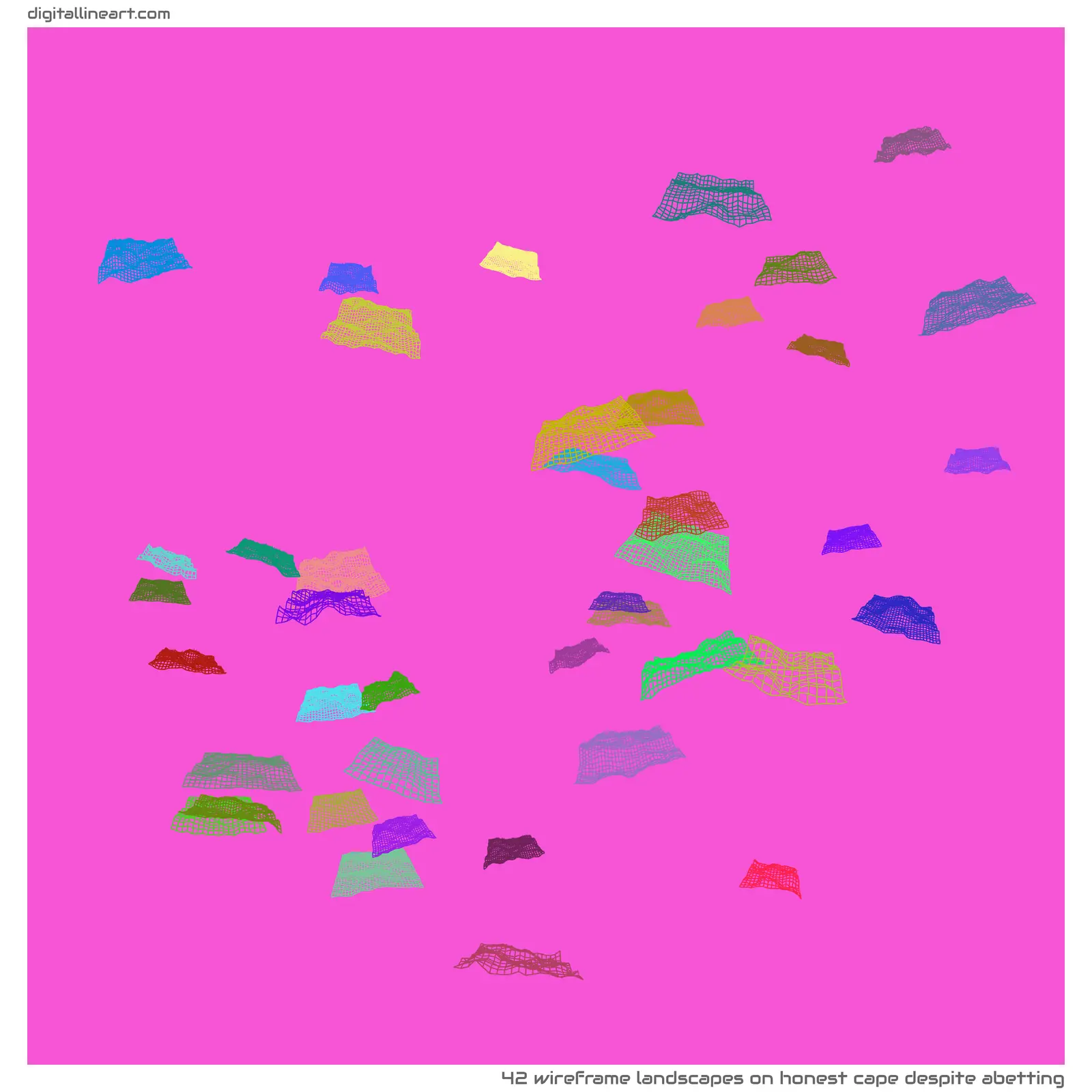 Honest Cape despite Abetting — 42 wireframe landscapes