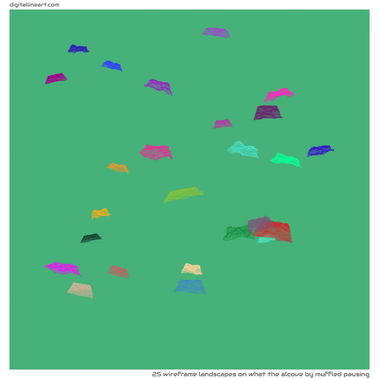 What the Alcove by Muffled Pausing — 25 wireframe landscapes