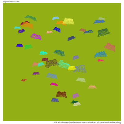 Unshaken Alcove beside Bending — 43 wireframe landscapes