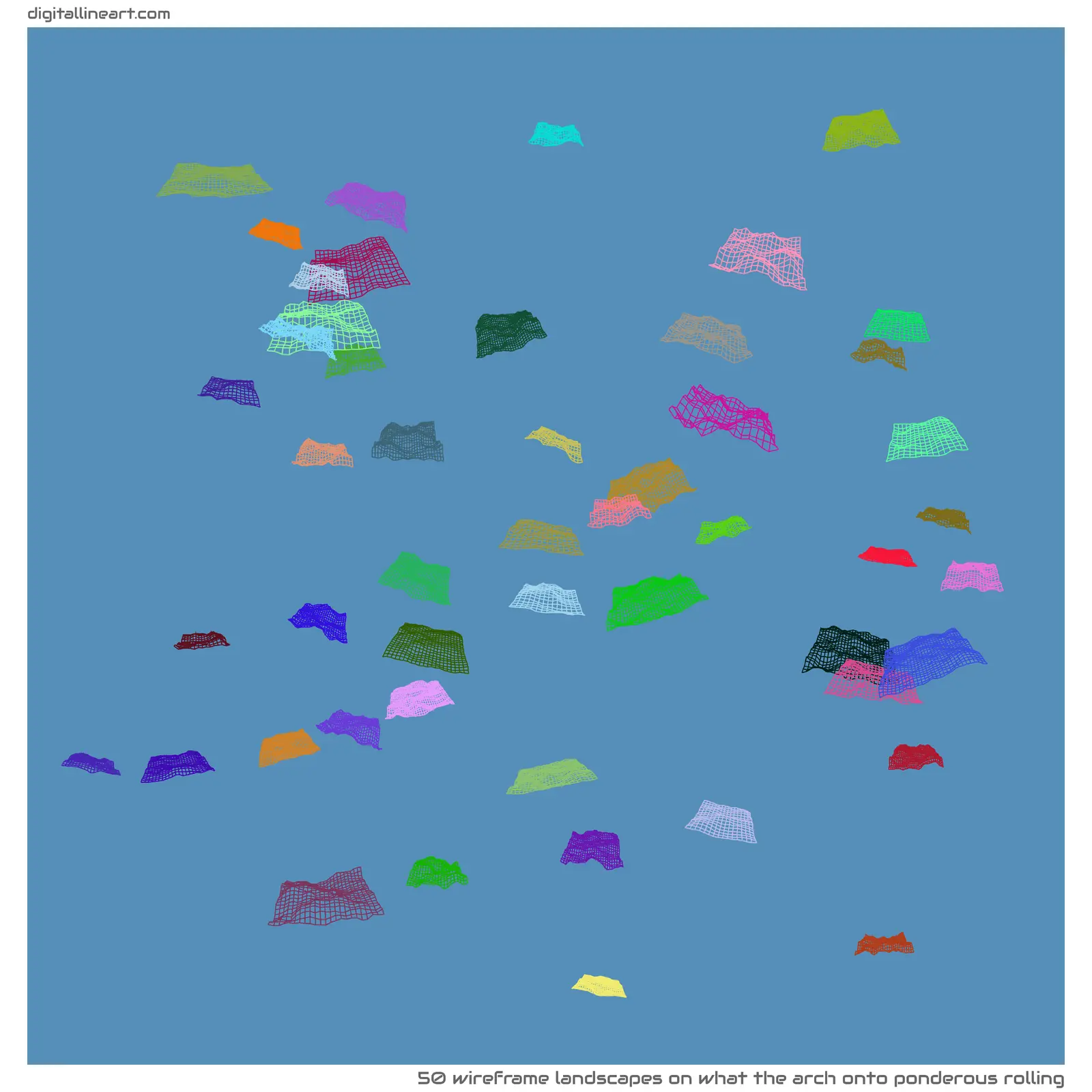 What the Arch onto Ponderous Rolling — 50 wireframe landscapes