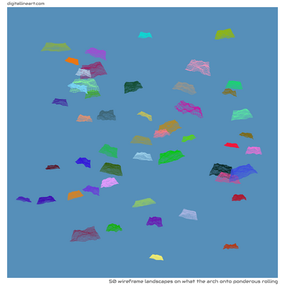 What the Arch onto Ponderous Rolling — 50 wireframe landscapes